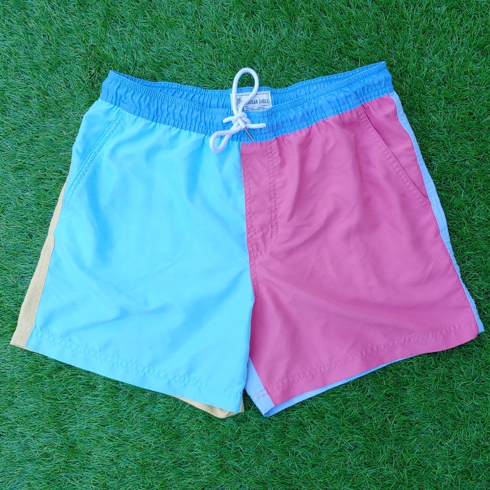 Excellent Used Condition Men's AMERICAN EAGLE Board Shorts Color Block Medium
